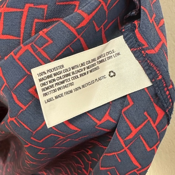 Prologue Shirt Dress Abstract Blue and Red Size Small - Picture 8 of 8